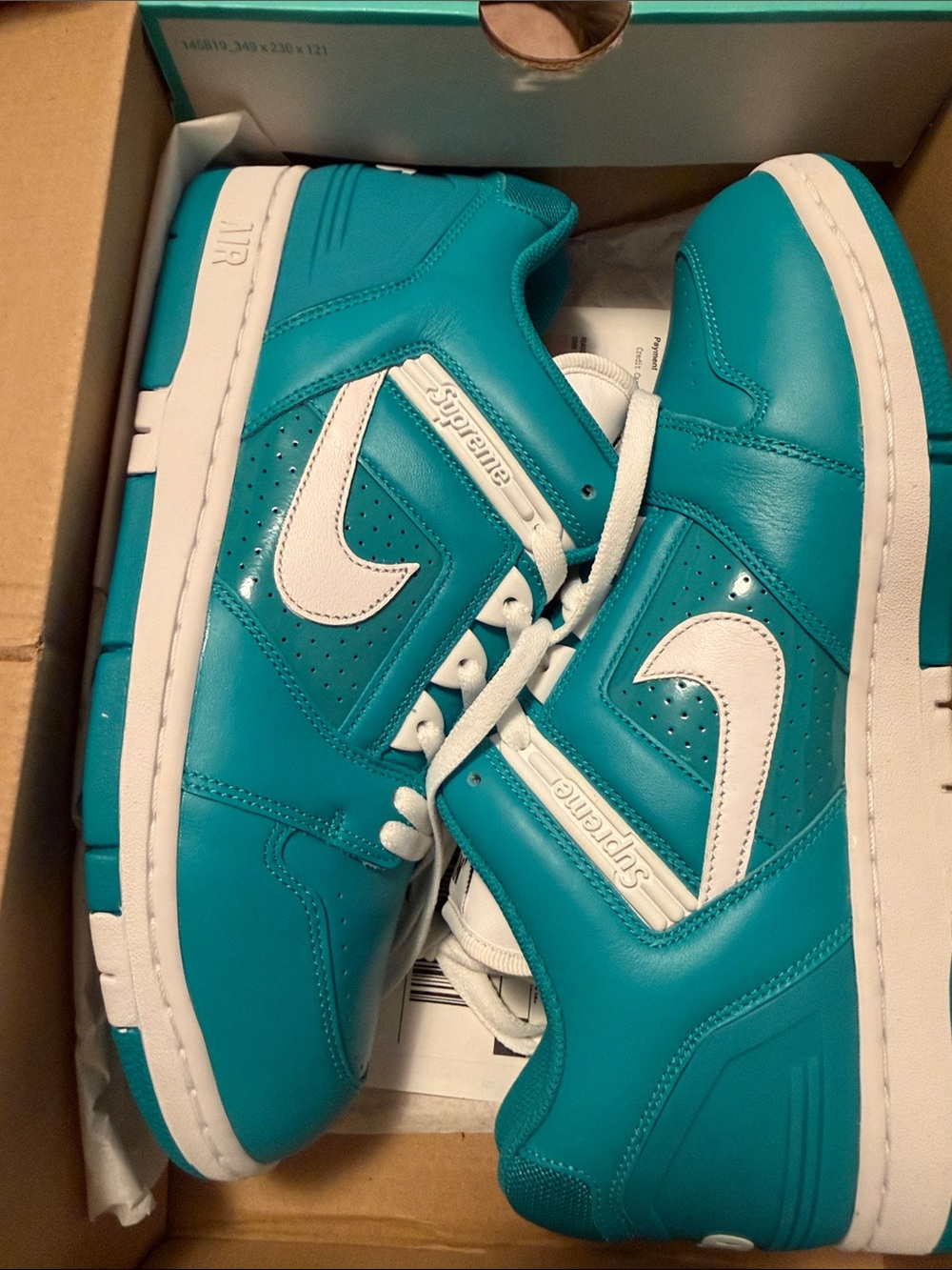 Supreme Teal & White Athletic Sneakers